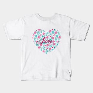 Floral love heart Kids T-Shirt